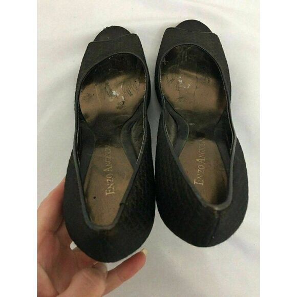 enzo angiolini eamaylie Solid Brown Copper High Heels Peep Toe 7.5 - Picture 6 of 7